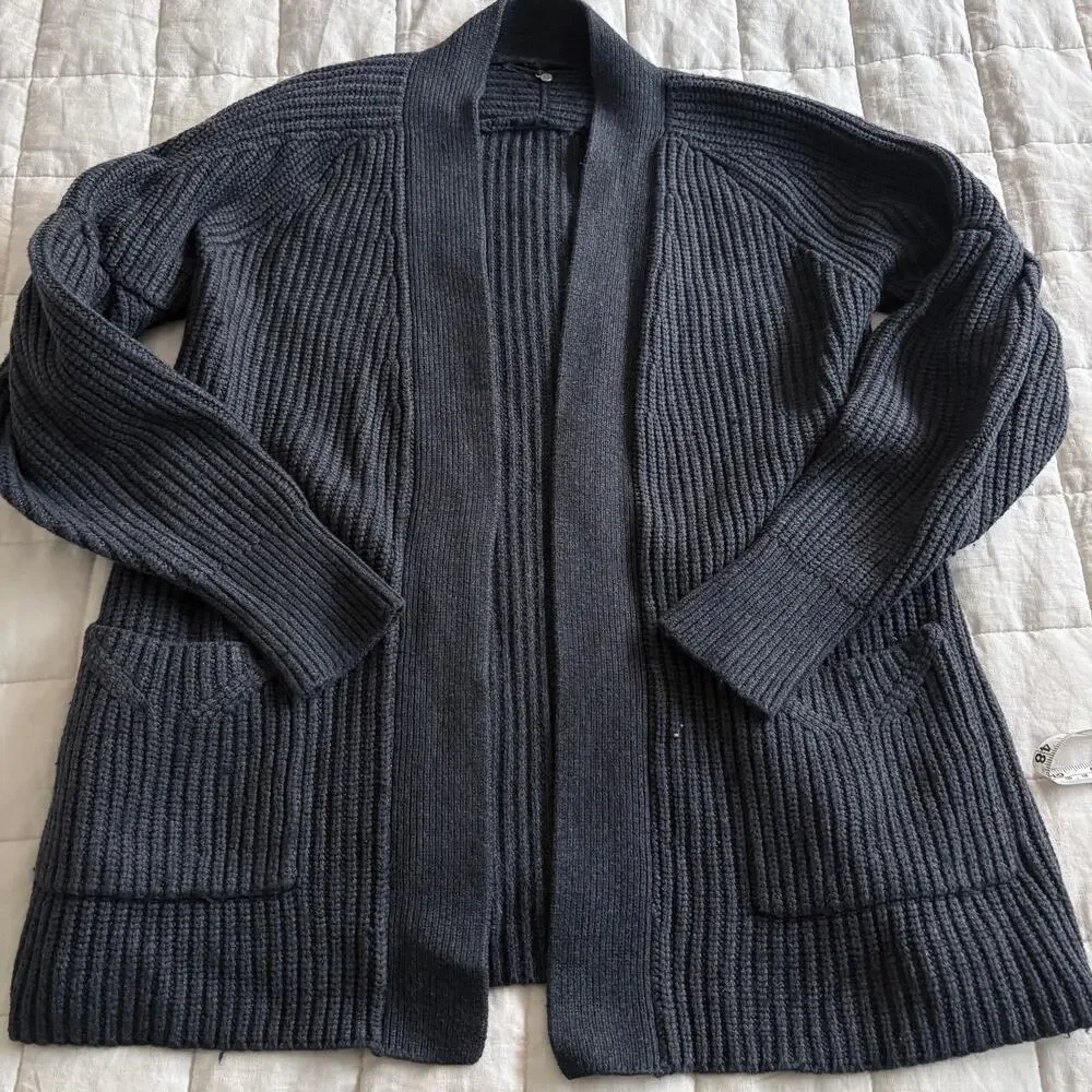 Anthropologie Knitted &Knotted Cardigan Wool blend Sz Small oversized Cabincore